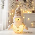 Pupazzo di Babbo Natale in peluche luminoso con dimensioni per decorazione festiva da tavolo - Ornamento Bambola Babbo Natale Luminosa