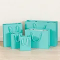 Bolsas de regalo turquesas con asas de cinta en varios tamaños - Espiga Horizontal / 30x10x25cm / Verde azulado