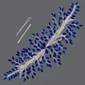 Elegante handgemaakte bruidshaarband met blauwe strassteentjes en een zilverdraad - Blauw