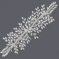 Elegante zilveren strass bruidshoofdband met bladerdesign voor bruiloften en speciale feesten - Zilver