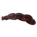 Eleganter Bananen-Haarclip im Schildpatt-Design mit geflochtener Optik für Pferdeschwänze - Roter Leopard