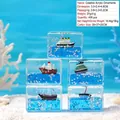 Creative acrylic fluid drifting bottle boat ornament for desktop DIY micro landscape - Random Styles / Block - Boat