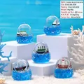Creative acrylic fluid drifting bottle with miniature boat and blue star glitter ornament - Small Boat Backpack