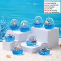 Creative mini ship fluid drifter ornament with blue liquid and stars for desk decor - Colored Boat Backpack