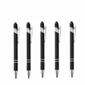Bolígrafo de metal negro con punta táctil para regalos promocionales de empresa y escuela - Negro con punta negra (14#)