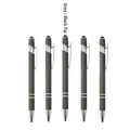 Penna a sfera in metallo di alta qualità, finitura grigia elegante con punta touch nera - Grigio con punta nera (15#) / Grigio