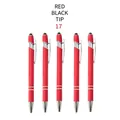 Set di penne a sfera rosse in metallo con punta touch nera per tablet e schermi - Rosso con punta nera (17#) / Rosso