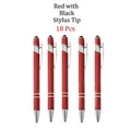 Penna a sfera in metallo rosso con punta stilo nera per dispositivi con schermo tattile - Rosso Scuro con punta nera (18#) / Rosso Scuro