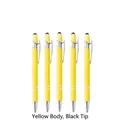 Penna a sfera in metallo giallo con punta touch nera e clip argento - Giallo con punta nera (19#) / Giallo