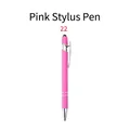 Penna a sfera in metallo rosa di alta qualità con punta stilo integrata per schermi touch - Rosa con punta nera (22#) / Rosa