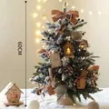 Mini albero di Natale da tavolo 60cm con pigne e decorazioni a luci LED calde - Stile Casa Oro / 60CM