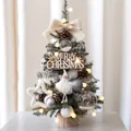Albero di Natale da tavolo pre-illuminato da 60 cm con pigne e decorazioni varie - Stile Angelo di Luce Stellare / 60CM