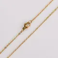 Detailed macro view of a gold stainless steel necklace chain with a lobster clasp - Necklace Chains / 1.5mm*45cm / Gold