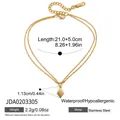 Elegant 18K gold-plated stainless steel anklet with a diamond charm and dimensions - Rhombus Pendant O-Link Chain Style (JDA0203305)