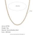 Elegante 18K vergulde roestvrijstalen ketting met marquise geslepen zirkoonsteen - Ketting-Dun Marquise