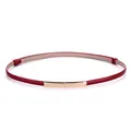 Minimalist red cowhide thin belt with elegant gold buckle for women - Rectangle / 45-95cm / Red