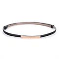 Skinny black cowhide leather belt for women with minimalist gold-tone metal buckle - Rectangle / 45-95cm / Black