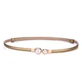 Elegant gold cowhide thin belt for women featuring a decorative double pearl buckle - Mixed Pearl Buckle / 45-95cm / Gold
