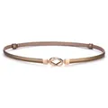 Elegant thin golden cowhide leather belt for women's dresses and suits decoration - Double Ring Buckle / 45-95cm / Gold