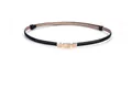 Elegant minimalist black skinny leather belt with polished gold-tone oval buckle for women - Teardrop Buckle / 45-95cm / Black