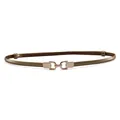 Elegant metallic gold slim genuine cowhide belt for women's luxury dresses and suits - Gold Hook Style / 45-95cm / Gold