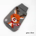Zachte grijze gebreide kersttrui met rendierpatroon voor kleine honden en katten - 14 / Grijs Rendier