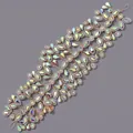 Funkelndes Braut-Stirnband mit irisierenden AB-Kristallen und goldener Drahtarbeit - Goldener Luxus-haarreif Mit Ab-diamanten Hs-j7144gab