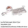 Sac ceinture punk blanc clouté avec pochette rectangulaire détachable pour accessoires femmes - 115cm / Blanc