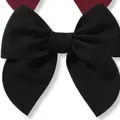 Handgefertigte schwarze Haarspange mit Schleife und Maiskorn-Textur für Mädchen Partys - Schwarz (2) / 1 Stück