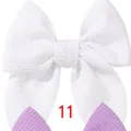 White waffle texture bow hair clip for children girls hair accessories SKU 11 variant - White (11) / 1 Piece
