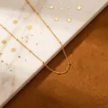 Elegante collar de plata de ley S925 chapado en oro con cadena de cuentas para mujer - 2146DZ(2mm) 40+5cm / Dorado