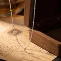 Collar de cadena satélite de plata de ley S925 con cuentas finas en estilo vintage. - 2146DZ(2mm) 40+5cm / Plateado
