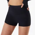 Short de yoga noir taille haute avec texture en maille côtelée - S / Haut Et Bas / Noir Premium