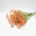 Artificial orange baby's breath gypsophila bouquet for home floral decor - 108 Heads (4 Forks) / Orange