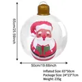 Inflatable Christmas ball with Santa Claus motif for outdoor yard festive decoration - Christmas Ball-in-Ball (Plastic Handle) / Santa Claus