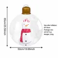 Large inflatable transparent Christmas ball with snowman interior for outdoor decor - Christmas Ball-in-Ball (Plastic Handle) / Snowman