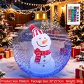 60cm inflatable Christmas ball with snowman design and RGB remote control for garden - Christmas Ball-in-Ball (with Light) / Snowman