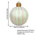 Large striped inflatable Christmas ball decoration for outdoor yard decor - Inflatable Striped Christmas Ball / Green