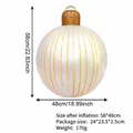 Giant inflatable Christmas ball ornament with yellow stripes for outdoor yard decoration. - Inflatable Striped Christmas Ball / Orange