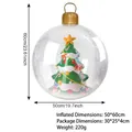Large inflatable clear Christmas ball ornament with festive tree for outdoor patio decor - Inflatable Ball-in-Ball / Refer to color comparison chart / Christmas Tree