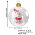 Large 60cm inflatable Christmas ornament ball featuring snowman design for outdoor yard - Inflatable Ball-in-Ball / Refer to color comparison chart / Snowman