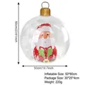 60cm Inflatable Christmas Ball with Santa and Snow for Outdoor Yard Decor - Inflatable Ball-in-Ball / Refer to color comparison chart / Santa Claus