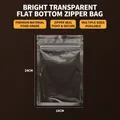 Glänzender transparenter Lebensmittel-Plastikbeutel mit Reißverschluss, 16x24cm Größe - Transparent Flacher Boden-16x24cm / 100 Stk/Bündel