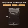 22x32cm Hochwertiger glänzender transparenter Plastik-Zippbeutel für Lebensmittel - Transparent Flacher Boden-22x32cm / 100 Stk/Bündel