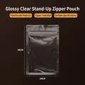 Transparenter glänzender Flachboden-Zippbeutel für Lebensmittel und Getreide 26x38cm - Transparent Flacher Boden-26x38cm / 100 Stk/Bündel