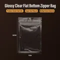 Glänzender transparenter Flachboden-Zippbeutel für Lebensmittel Verpackung 7x10cm - Transparent Flacher Boden-7x10cm / 100 Stk/Bündel
