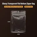 Glänzender transparenter Flachboden-Zippbeutel für Snacks und Tee, 15x22cm Größe - Transparent Flacher Boden-15x22cm / 100 Stk/Bündel