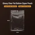 Großer glänzend transparenter Flachboden-Reißverschlussbeutel für Lebensmittel, 30x40cm. - Transparent Flacher Boden-30x40cm / 100 Stk/Bündel