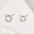 Macro-opname van twee S925 sterling zilveren veerringen voor sieraden maken projecten - Klein 5*8mm (Gesloten) / Zilver