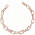 Elegantes rotvergoldetes Messing-Kettenarmband mit mikro-gefassten Zirkonia - Roségold